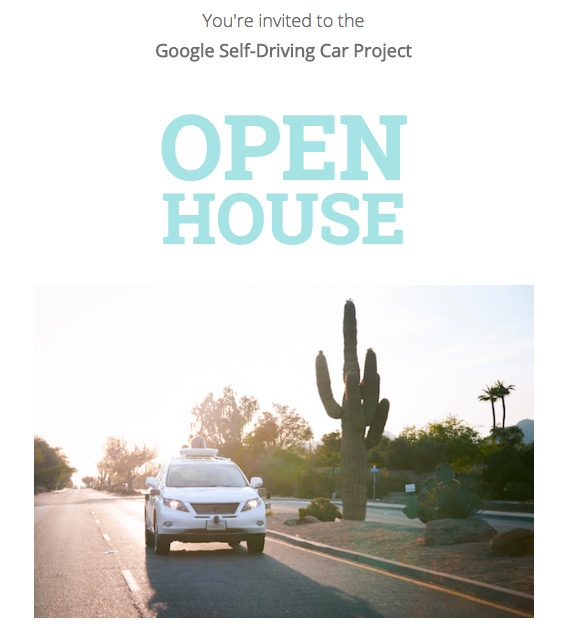 Google Car Open House invitation