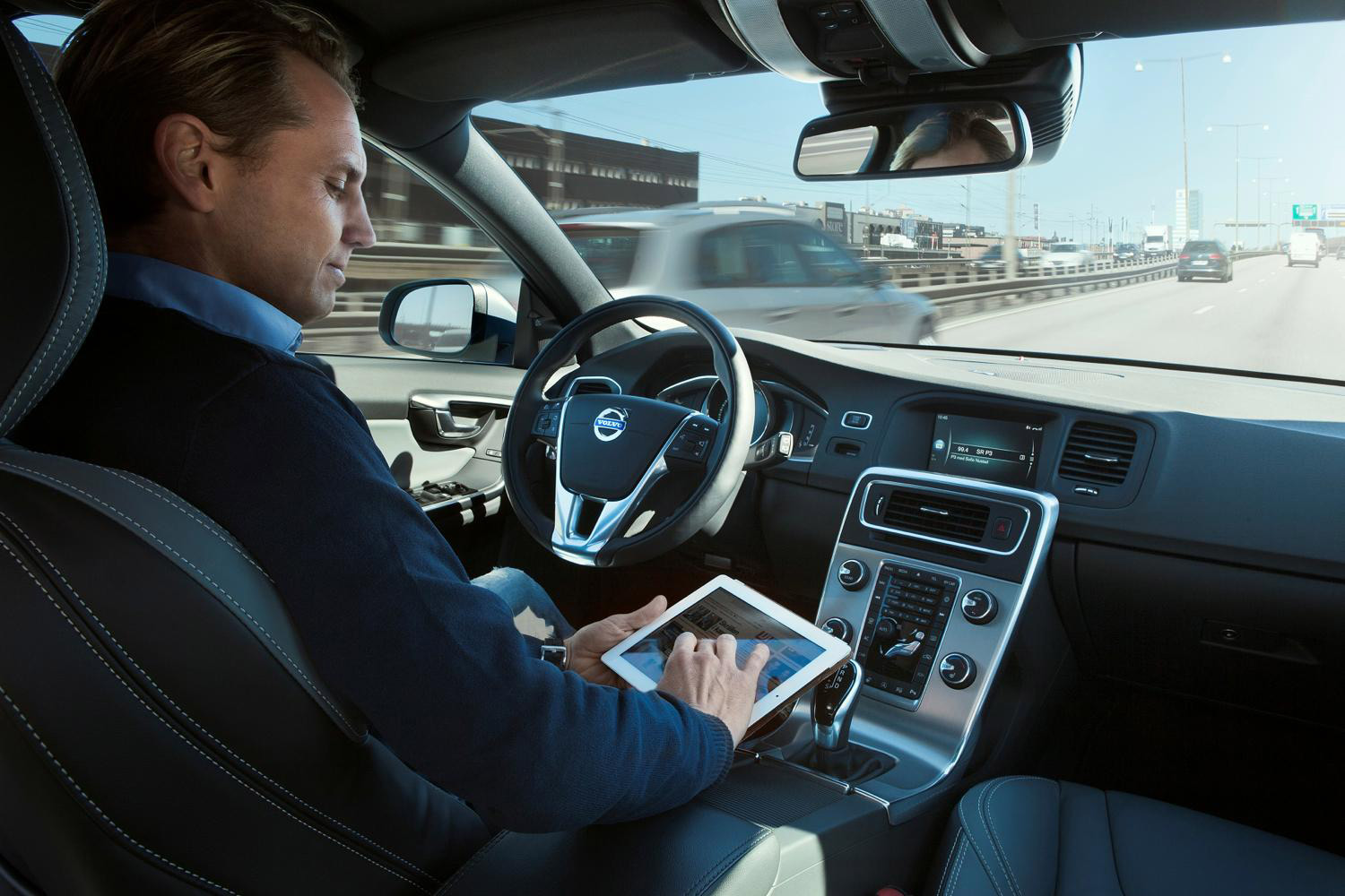 Volvo self-driving tablet interior