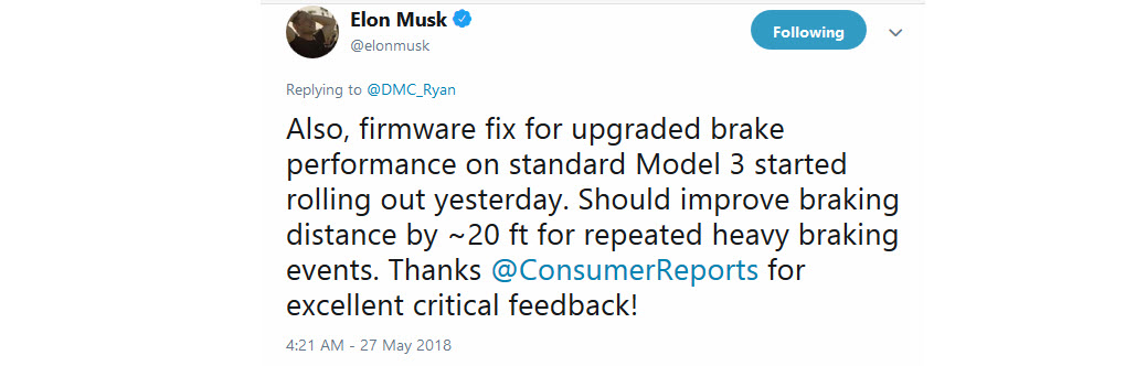 Tesla Model 3 update