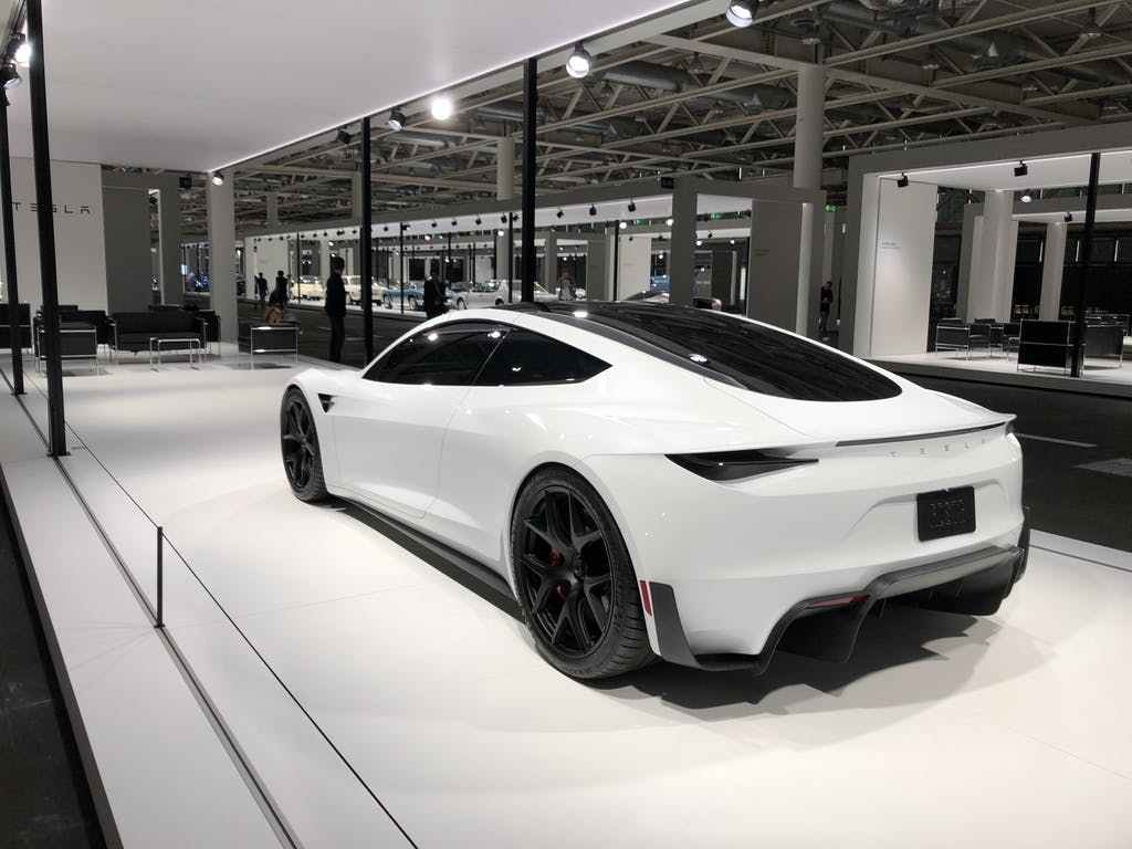 Tesla Roadster Grand Basel white