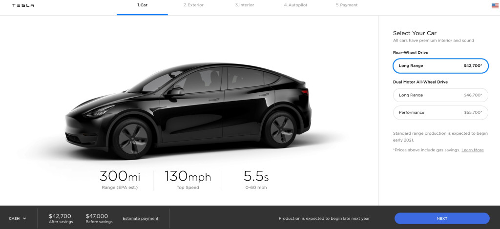 Tesla Model Y: 500 χιλιόμετρα αυτονομία, 0-100 σε 3,5 δευρερόλεπτα, και τιμή εκκίνσης $39.000
