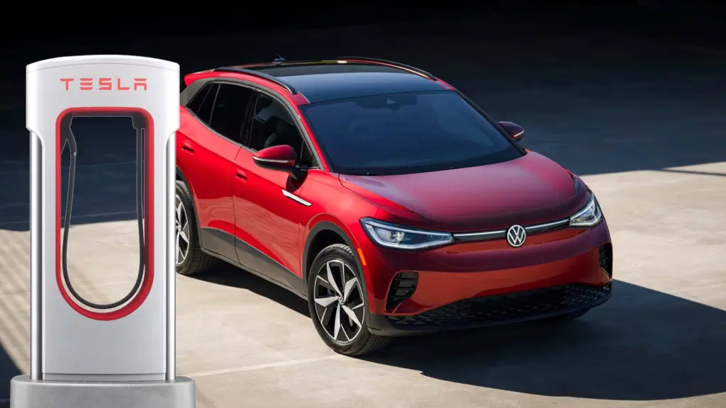 Το ηλεκτρικό SUV Volkswagen ID.4 σε σταθμό φόρτισης